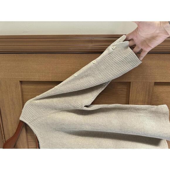 Poetry Taupe 3/4 Button Sleeve Knit Sweater Cotton/Linen Blend Women’s size 10 - Picture 3 of 9